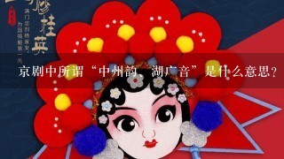 京剧中所谓“中州韵、湖广音”是什么意思？