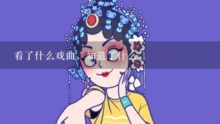 看了什么戏曲，知道了什么