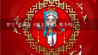 罗宁 是演奏《霸王别姬》那个吗？